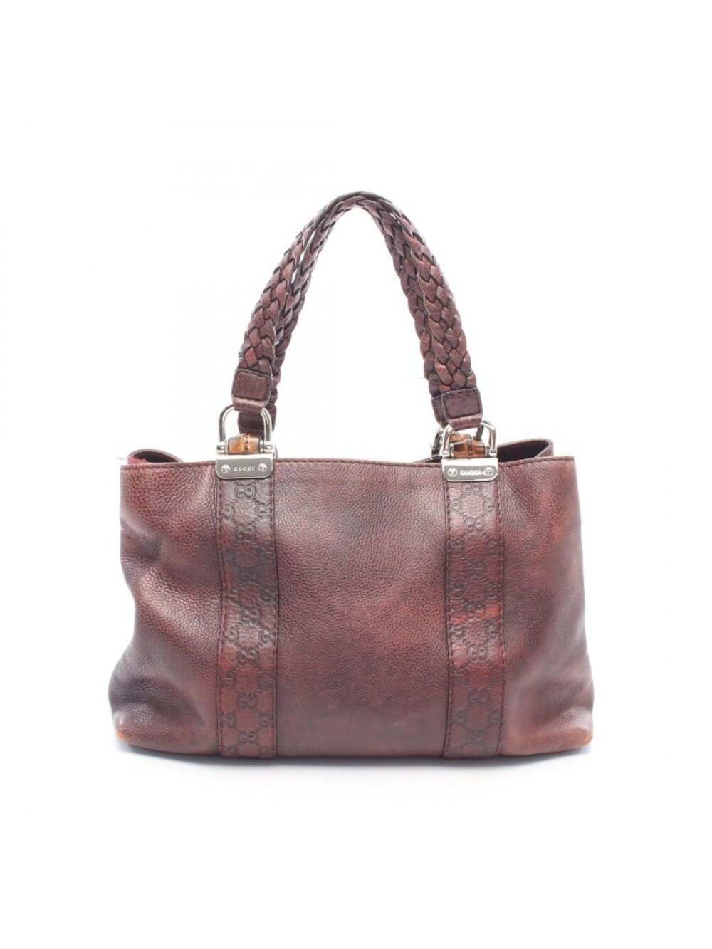 Gucci Tote Bamboo Bordeaux Leather